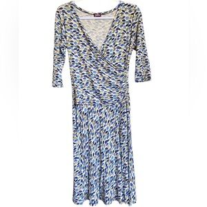 Salaam Umbrella Print Wrap Midi Dress M Quirky Teacher Outfit Whimsy